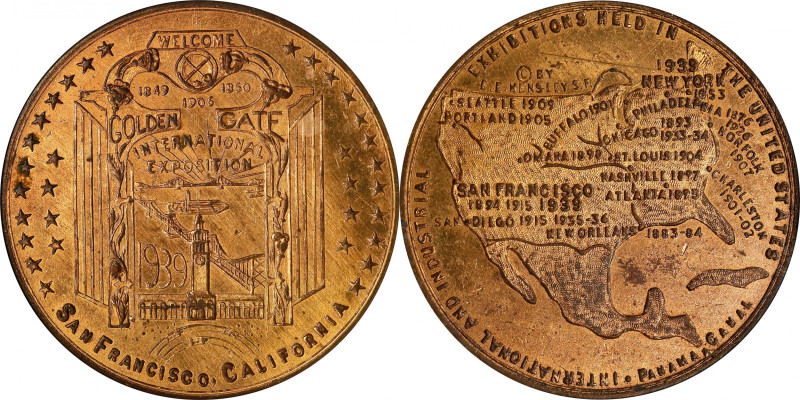 1939 Golden Gate International Exposition. Golden Gate - Map of U.S. (E.E. Hensl...