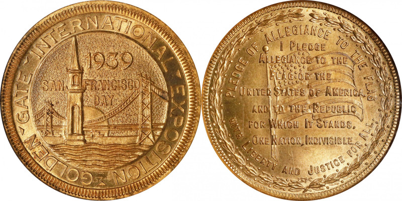 1939 Golden Gate International Exposition. Pledge of Allegiance Dollar. HK-486, ...