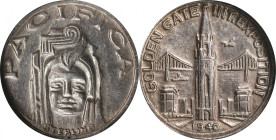 1940 Golden Gate International Exposition. Gold Dollar-Size (Charbneau) Dollar. HK-487a, SH 23-5 J13 S. Rarity-6. Silver. Coin Alignment. MS-63 (NGC)....