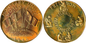 1946 United Nations Monetary Pattern. HK-872. Rarity-4. Bronze. MS-64 (PCGS).
37 mm.