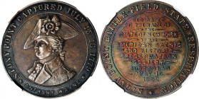 1902 Stony Point Battlefield Preservation Medal. Unlisted SCD-282a. Silver. Presented to Honorable Andrew Haswell Green. MS-64 (NGC).
35 mm. Edge ins...