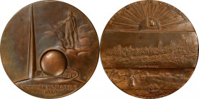 1939 New York World's Fair. Trylon and Perisphere Medal. By Julio Kilenyi. Bronze. About Uncirculated.
77 mm. Obv: Trylon and perisphere at center, s...