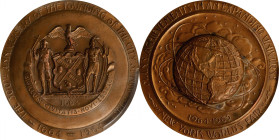 1964-1965 New York World's Fair. Official Medal. By Medallic Art Company. Bronze. Specimen-65 (PCGS).
64 mm. Obv: World Globe (the "Unisphere") with ...