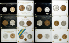 Lot of (6) Two-Piece Sets of American Numismatic Association Medals, 1963-1969. Mint State.
Each set includes one example in silver and bronze, house...