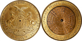 1855 Calendar Medal. Pennsylvania. Wright-811. Brass. Mint State, Obverse Spot.
36 mm.
Collector envelope included.