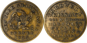 New York--New York. "1823" (1825-1826) Tredwell, Kissam & Co. Rulau-E NY 921. Brass. Reeded Edge. About Uncirculated.
26 mm.
Collector envelope with...