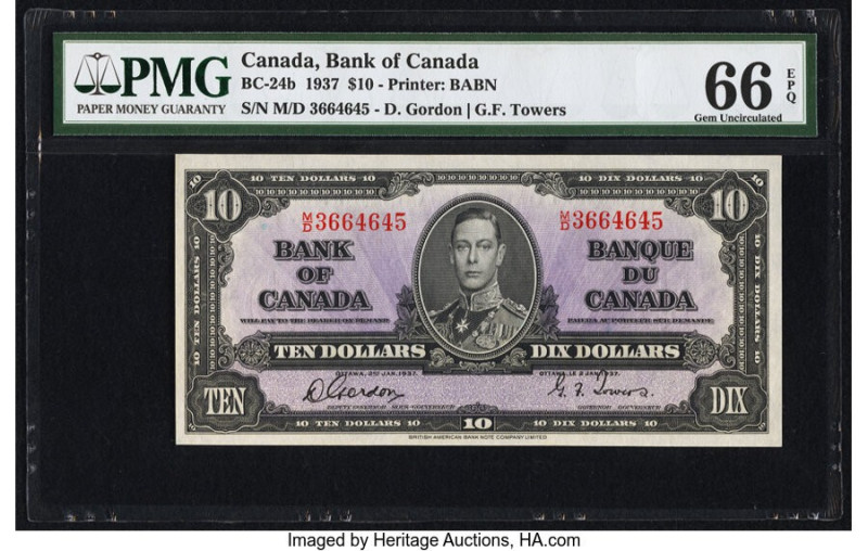 Canada Bank of Canada $10 2.1.1937 BC-24b PMG Gem Uncirculated 66 EPQ. 

HID0980...