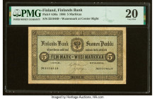 Finland Finlands Bank 5 Markkaa 1886 Pick A50a PMG Very Fine 20. 

HID09801242017

© 2022 Heritage Auctions | All Rights Reserved