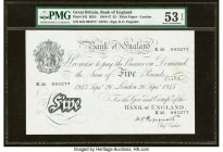 Great Britain Bank of England 5 Pounds 26.9.1945 Pick 342 PMG About Uncirculated 53 EPQ. 

HID09801242017

© 2022 Heritage Auctions | All Rights Reser...
