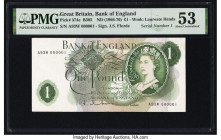 Serial Number 1 Great Britain Bank of England 1 Pound ND (1966-70) Pick 374e PMG About Uncirculated 53. 

HID09801242017

© 2022 Heritage Auctions | A...
