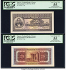 Greece National Bank of Greece 25 Drachmai 5.3.1923 Pick 71fp; 71bp Front and Back Proof PCGS Apparent Very Choice New 64 (2). A Specimen perforation ...