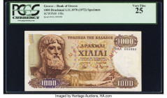 Greece Bank of Greece 1000 Drachmai 1.11.1970 (ND 1972) Pick 198s Specimen PCGS Very Fine 25. 

HID09801242017

© 2022 Heritage Auctions | All Rights ...