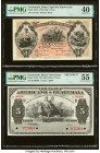 Guatemala Banco Agricola Hipotecario; Banco Americano 1; 5 Pesos 26.3.1900; ND (1897-1920) Pick S101a; S112s Issued/Specimen PMG Extremely Fine 40; Ab...
