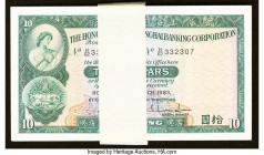 Hong Kong Hongkong & Shanghai Banking Corp. 10 Dollars 31.3.1983 Pick 182j KNB69 Fifty Examples Crisp Uncirculated. Mostly consecutive lot. Minor stai...