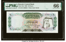 Kuwait Central Bank of Kuwait 10 Dinars 1968 Pick 10a PMG Gem Uncirculated 66 EPQ. 

HID09801242017

© 2022 Heritage Auctions | All Rights Reserved