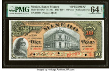 Mexico Banco Minero 10 Pesos 1906 Pick S164As4 M133s Specimen PMG Choice Uncirculated 64 EPQ. Three POCs are noted on this example. 

HID09801242017

...
