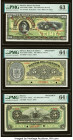 Mexico Banco De Jalisco; Banco National; Banco Mercantil 5 (2); 20 Pesos ND (1902-14); (1885-13); (1898-1910) Pick S259r; S320s; S437s Specimen (2)/Re...