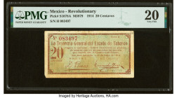 Mexico El Estado de Sonora, Hermosillo 20 Centavos 22.5.1914 Pick S1078A PMG Very Fine 20. Stains and annotations noted. 

HID09801242017

© 2022 Heri...