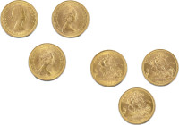 Great Britain - Elizabeth II
(1952-2022)


Lotto di 3 sterline

1966, 1974, 1974. Metallo: AV, peso totale gr. 24,03. qFDC