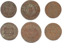 Brasil



Lotto di 3 monete

Joao VI (1816-1822): 1820, 1822; Pedro I (1823-1831): 1824. Da BB a SPL