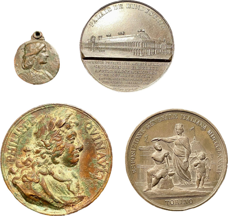 Lotto di 4 medaglie in bronzo

tra cui una francese dell’Esposizione Universal...