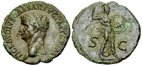 Claudius AE As, Minerva reverse