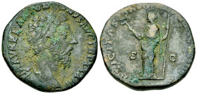 Marcus Aurelius AE Sestertius, Felicitas reverse