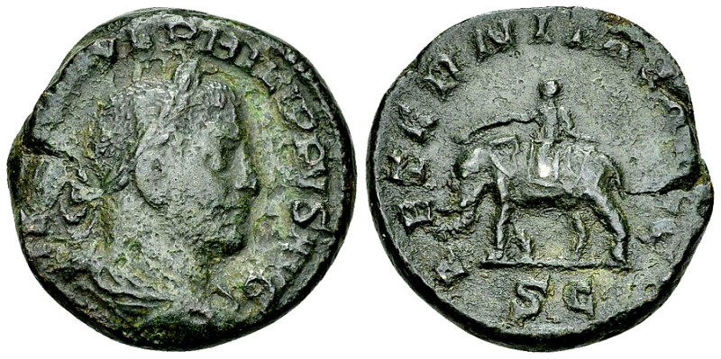 Philip I AE As, Elephant reverse 

Philip I (244-249 AD). AE As (24 mm, 9.53 g...