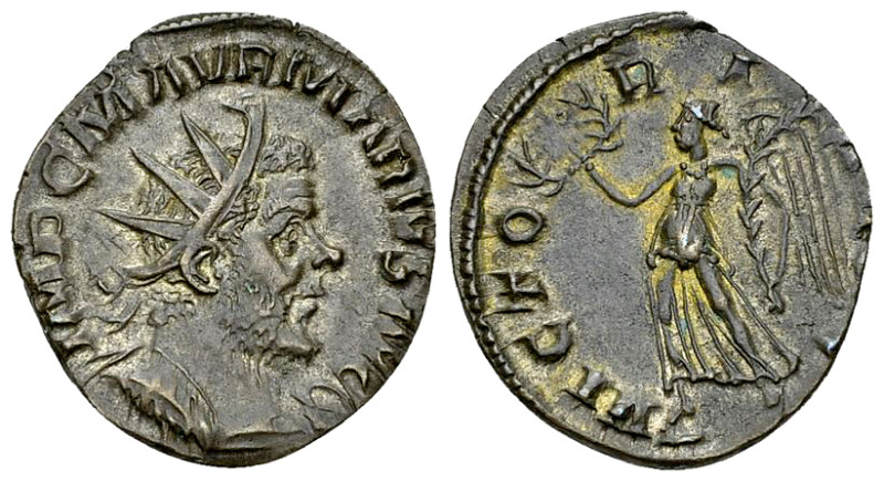 Marius silvered AE Antoninianus, Victory reverse 

Marius, Romano-Gallic usurp...