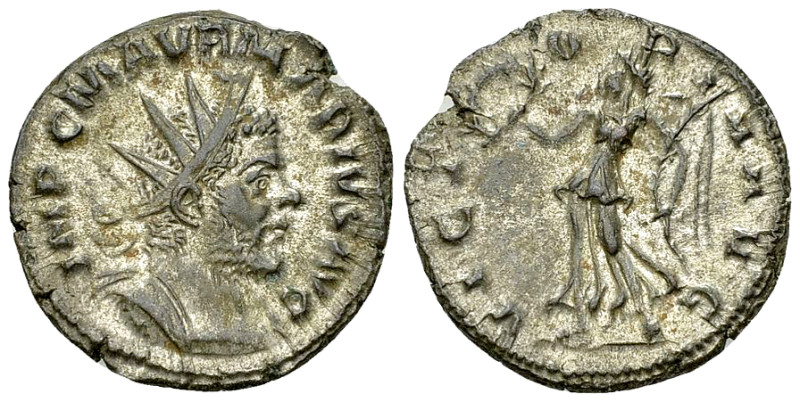 Marius silvered AE Antoninianus, Victory reverse 

Marius, Romano-Gallic usurp...