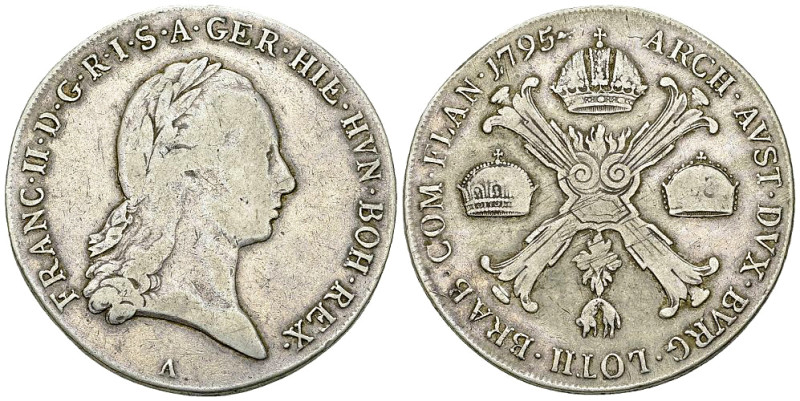 Franz II, AR Kronentaler 1795 A, Wien 

RDR. Franz II (1792-1806). AR Kronenta...