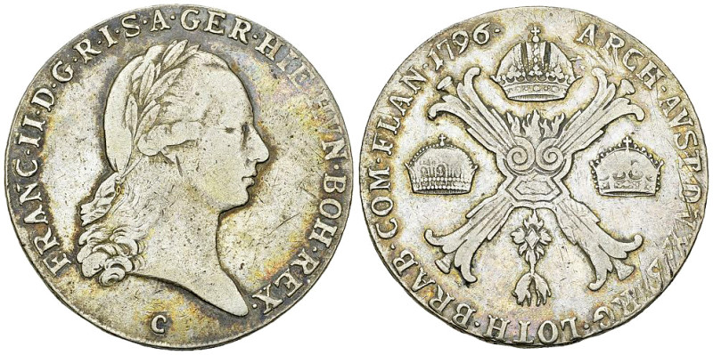 Franz II, AR Kronentaler 1796 C, Prag 

RDR. Franz II (1792-1806). AR Kronenta...