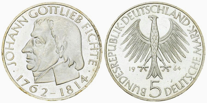 Deutschland, AR 5 Mark 1964 J, Fichte 

Deutschland, Bundesrepublik. AR 5 Mark...