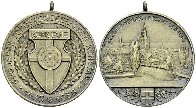 Konstanz, Versilberte Zinkmedaille 1938, Schützengesellschaft 

Deutschland, K...