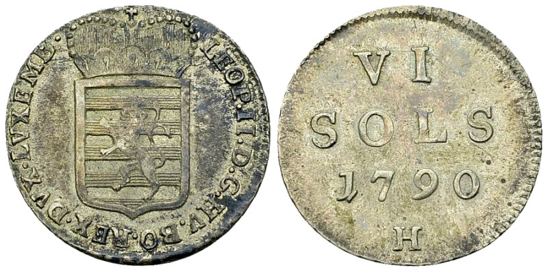 Luxemburg AR 6 Sols 1790 H, Günzburg 

Luxemburg. Leopold II. AR 6 Sols 1790 H...