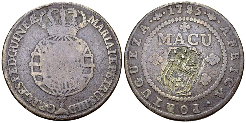 Angola AE Macuta n.d. (1837) 

Angola. Maria II (1834-1853). AE Macuta n.d. (1...