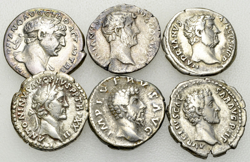 Roman Empire, Lot of 6 AR denarii 

The Roman Empire, Lot of 6 (six) AR denari...