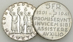 Schweiz, Lot von 2 AR 5 Franken 1941, 650 Jahre Bund