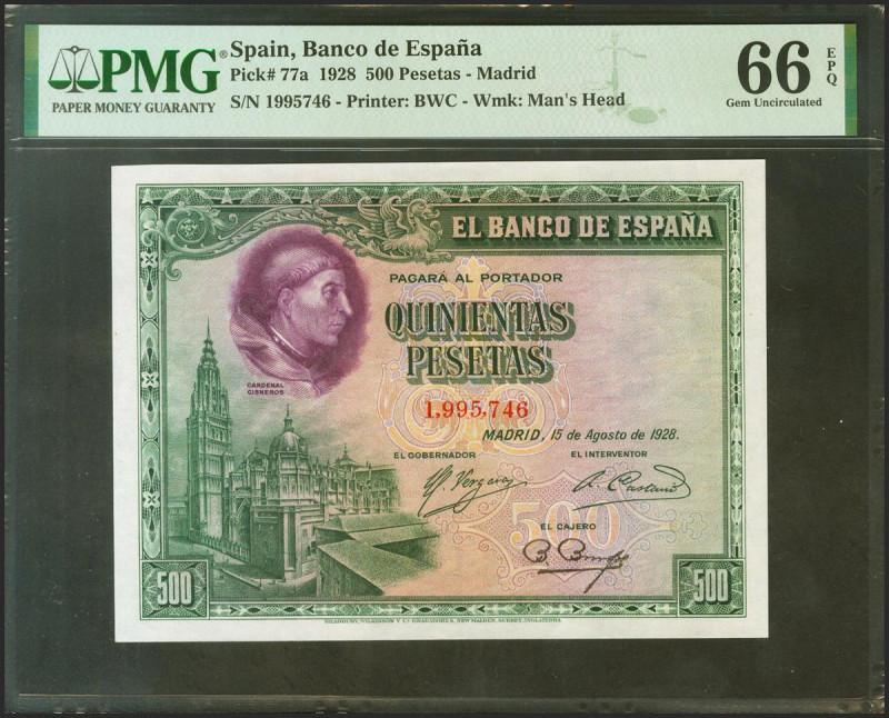 500 Pesetas. 15 de Agosto de 1928. Sin serie. (Edifil 2021: 356, Pick: 77a). Rar...