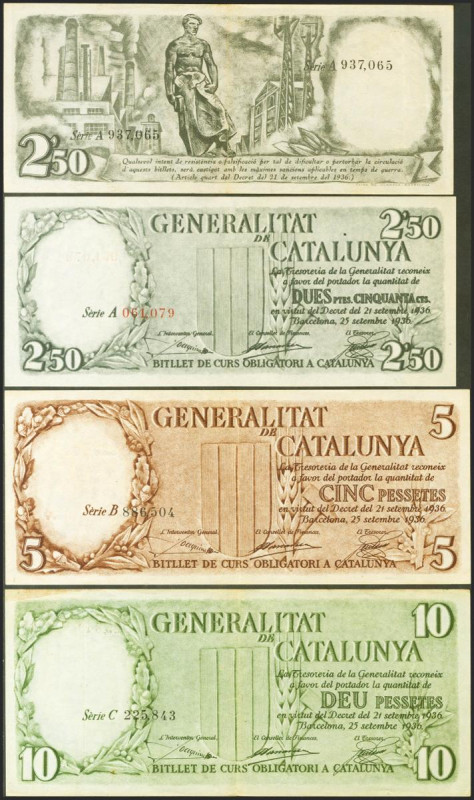 Serie completa de los 4 billetes de la Generalitat de Catalunya que incluye el 2...