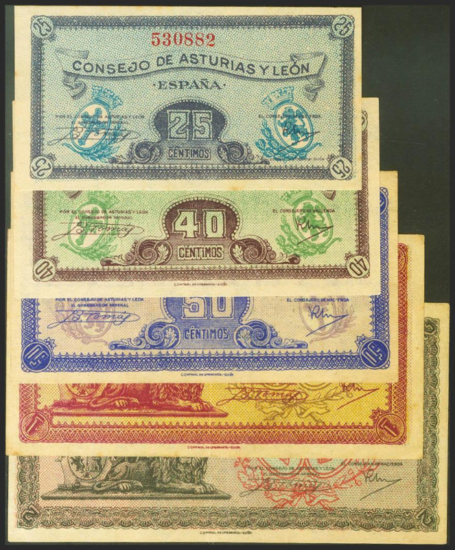 Serie completa incluyendo el 25 Céntimos, 40 Céntimos, 50 Céntimos, 1 Peseta y 2...