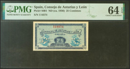 25 Céntimos. 1937. Asturias y León. Sin serie. (Edifil 2021: 394, Pick: S601). Apresto original. SC. Encapsulado PMG64EPQ.