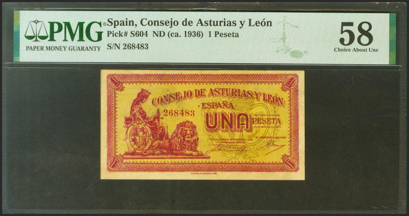 1 Peseta. 1937. Asturias y León. Sin serie. (Edifil 2021: 397, Pick: S604). EBC+...