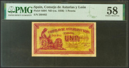 1 Peseta. 1937. Asturias y León. Sin serie. (Edifil 2021: 397, Pick: S604). EBC++. Encapsulado PMG58