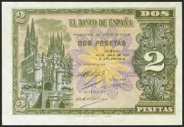 2 Pesetas. 30 de Abril de 1938. Serie H. (Edifil 2021: 429a). Apresto original. SC.