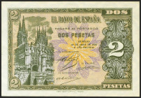 2 Pesetas. 30 de Abril de 1938. Serie N, última serie emitida. (Edifil 2021: 429a). Apresto original. SC.