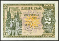 2 Pesetas. 30 de Abril de 1938. Serie N, última serie emitida. (Edifil 2021: 429a). Apresto original. EBC+.