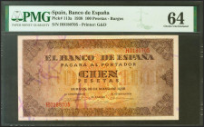 100 Pesetas. 20 de Mayo de 1938. Serie H, última serie emitida. (Edifil 2021: 432a). SC. Encapsulado PMG64.