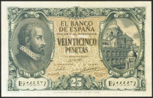 25 Pesetas. 9 de Enero de 1940. Serie B. (Edifil 2021: 436a). Conserva parte de su apresto original. SC--.