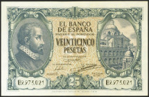 25 Pesetas. 9 de Enero de 1940. Serie B. (Edifil 2021: 436a). Apresto original. EBC+.